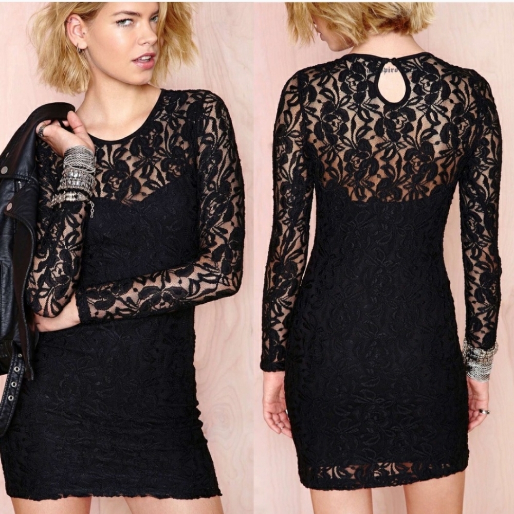 Motel Rocks black lace mini